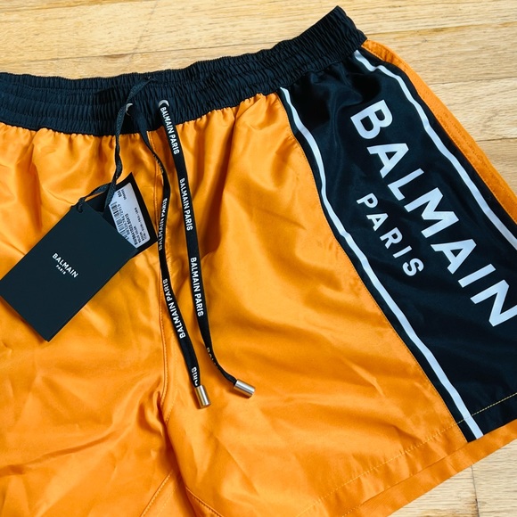 BALMAIN***Orange Logo Men’s Swim Shorts***Med. $630 - Picture 4 of 6